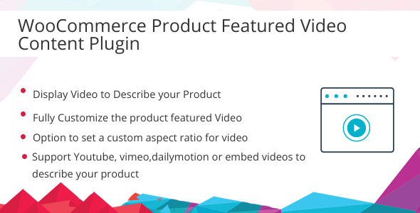WooCommerce Product Featured Video Content Plugin