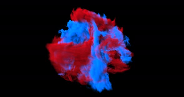 Isolated abstract smoke with turbulent motion loop with alpha alt