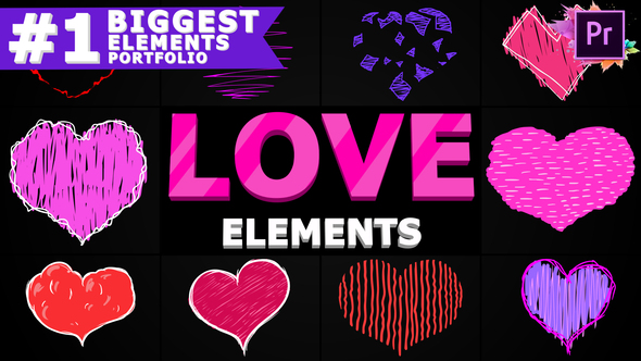 Cartoon Hearts | Premiere Pro MOGRT