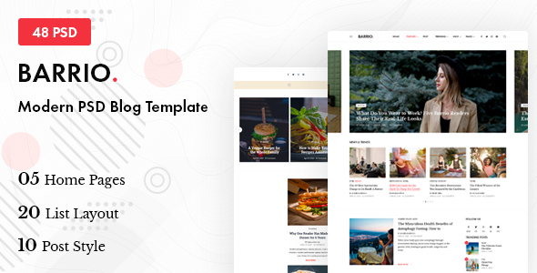 Barrio - Modern PSD Blog Template