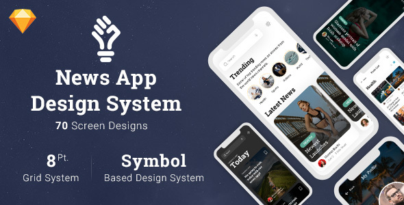 News App Design System in Sketch