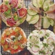 Delicious Bagel Sandwiches with Creamy Cheese Ham Hummus Salmon and Vegetables - VideoHive Item for Sale