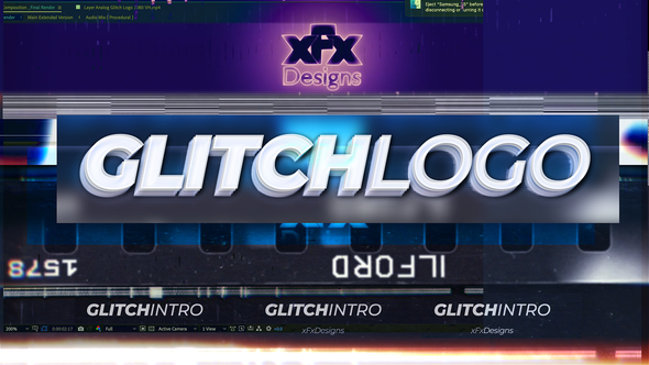 Analog Glitch Logo Intro Reveal