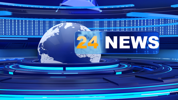 24 news opener with looped background
