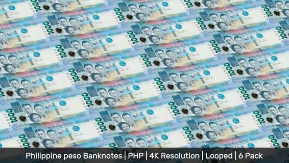 Philippines Banknotes Money / Philippine peso / Currency ₱ / PHP/ | 6 Pack | - 4K