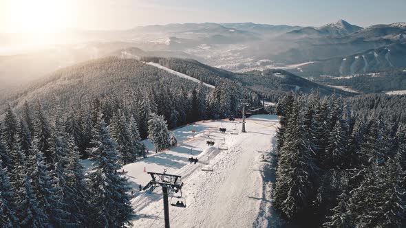 Escalator at Sun Snow Mountain Aerial