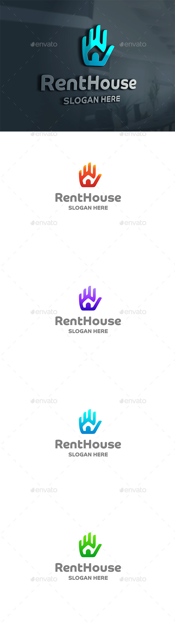 Rent House Hand Logo