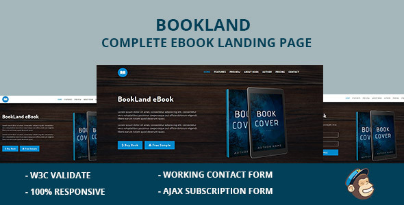 BookLand Complete E Book Landing Page