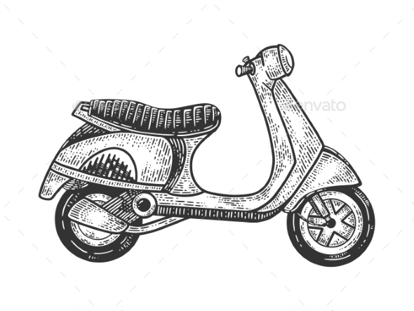 Scooter Sketch Vector Illustration
