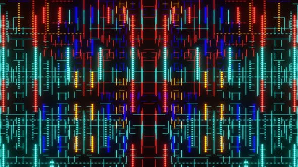 Falling Neon Pixel Background Vj Loop 02