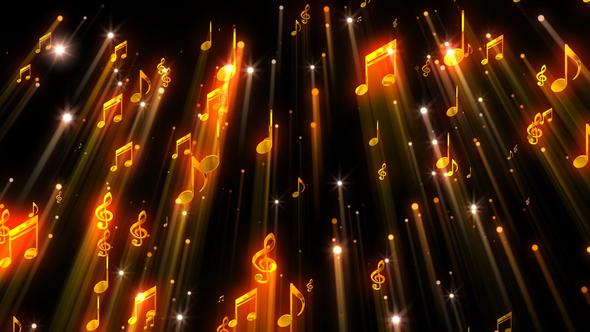 Music Notes Gold Rays