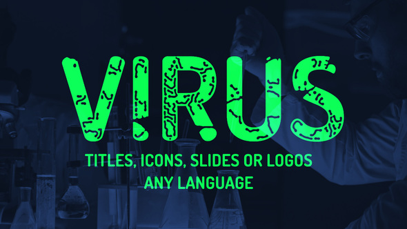 Virus titles, logo, icons reveal. Instagram stories presets.