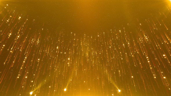 Golden Glowing Particle Light Rising