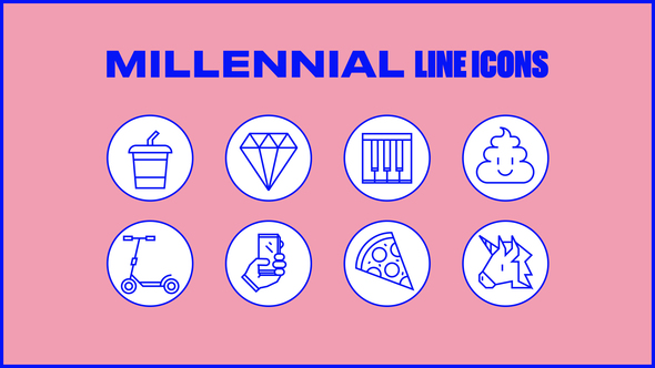 Millennial Line Icons