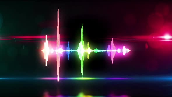 Audio spectrum music neon sign abstract loopable concept