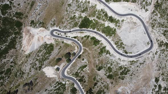 Road in the Mountains on the Llogara Pass in Albania