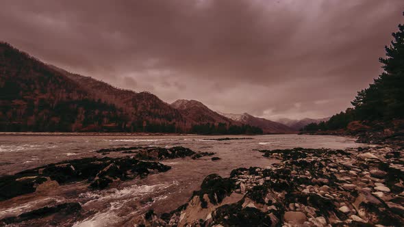 Time Lapse Shot of a River Near Mountain Forest