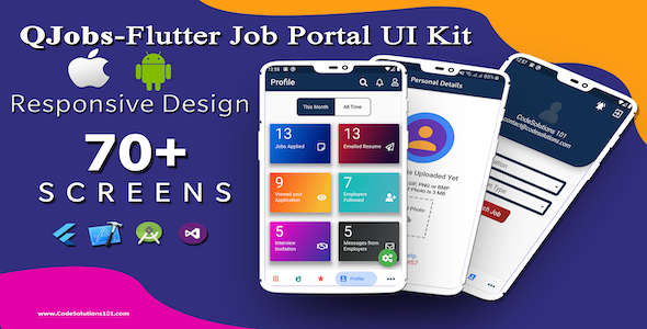 Qjobs-Flutter Job Portal Ui Template Kit