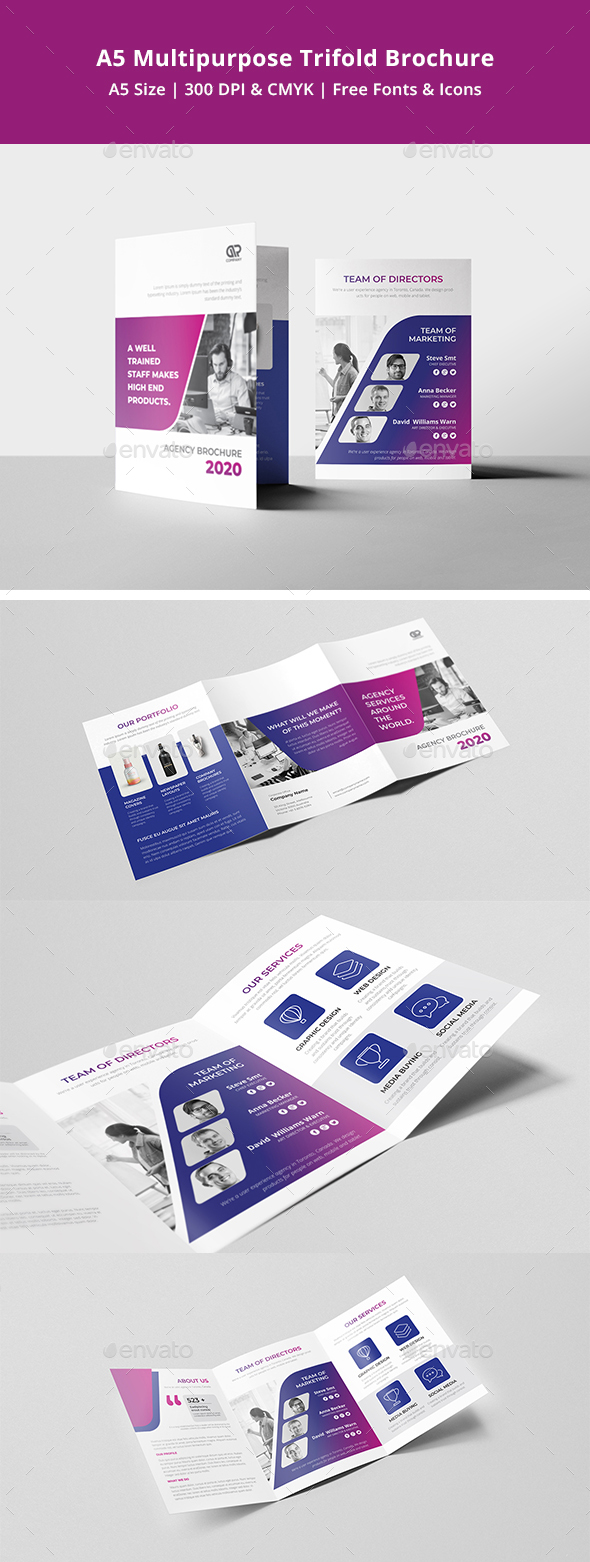 A5 Portrait Brochure Graphics Designs Templates