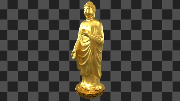 Gold Buddha Looped Rotation