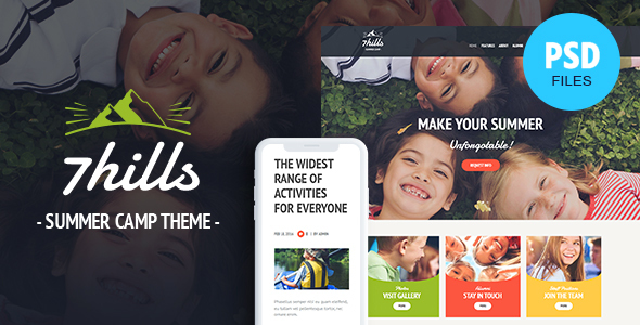 SevenHills - Hiking Summer Camp Children PSD Template