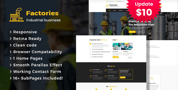 Factories - Industrial Business HTML Template