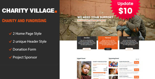 Charity Village - Responsive HTML Template for Fund Raising