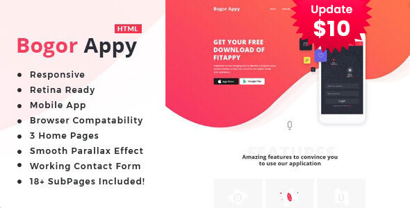 Bogor | App Landing HTML Template