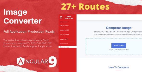 Image Converter Full Production Ready Application - PNG, JPG, BMP, TIFF, GIF Converter  (Angular11)