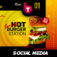 Hot Burger Social Media Pack - GraphicRiver Item for Sale