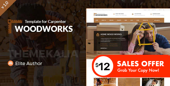 Wood Works - Carpenter and Craftsman Business HTML Template