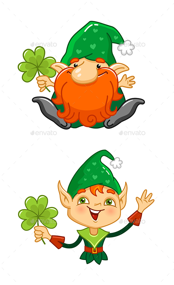 Cartoon Elf and Dwarf Characters