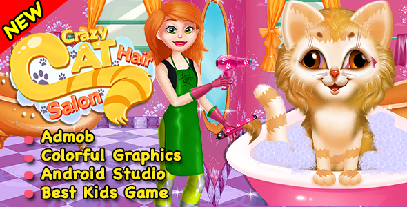 Crazy Cat Hair Salon Game For Kids + Ready For Publish