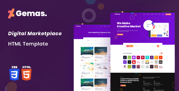 Gemas - Multi-Vendor Digital Marketplace HTML5 Template