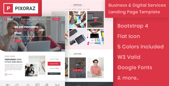 Pixoraz - Business & Digital Services Landing Page