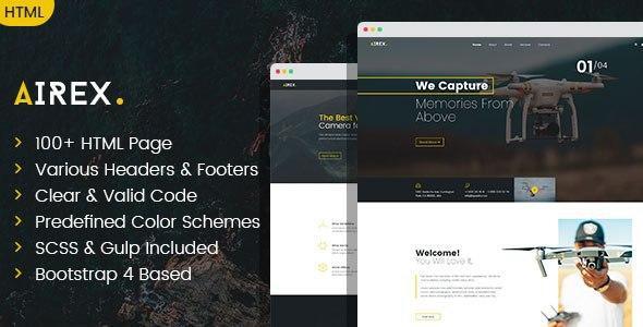 Airex - Drone and Copter Single and Multi page HTML template