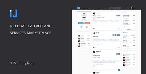 iJ – Job Board & Freelance Services Marketplace HTML Template