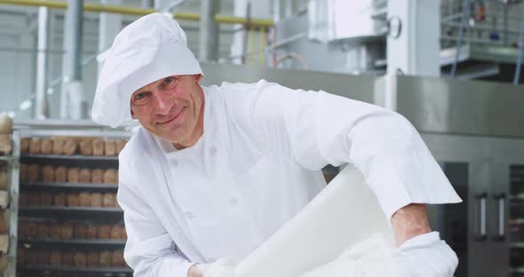 Charismatic Smiling Old Baker Chef Closeup