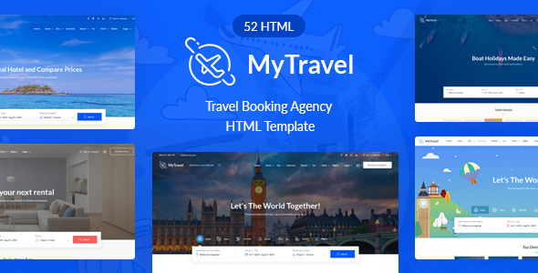 MyTravel – Hotels, Flights & Vacations HTML Template