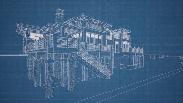 Architectural Blueprint background animation