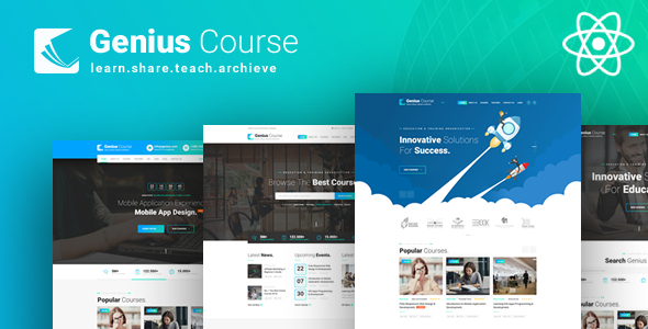 Genius Course - ReactJS School Classes Institute HTML Template