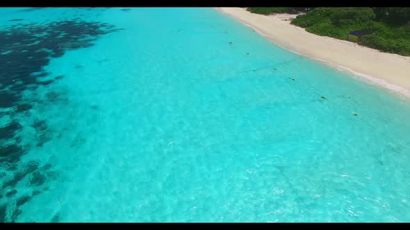 Aerial top view nature of beautiful lagoon beach wildlife by blue lagoon with white sandy background