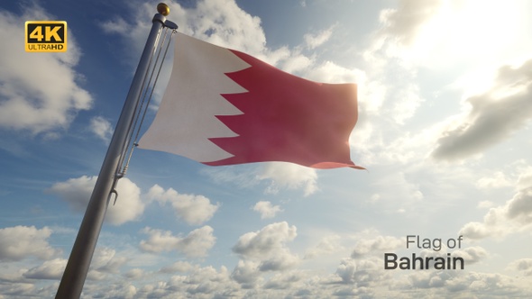 Bahrain Flag on a Flagpole - 4K