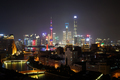 Shanghai city aerial sunset cityscape at night China - PhotoDune Item for Sale