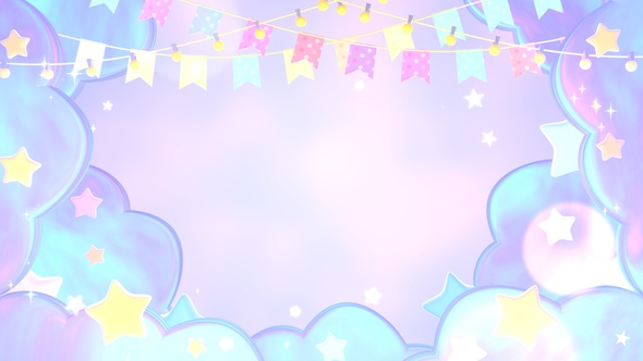 Pastel Bunting Flags And Stars