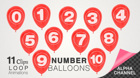 Balloons Pack With Numbers