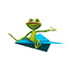 3D Illustration of a Frog on a Blue Paper Plane - GraphicRiver Item for Sale