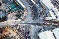 Aerial view of busy crossroad with moving cars. Hong Kong - PhotoDune Item for Sale