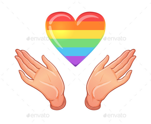 Rainbow Colored Icon Gay Pride LGBT Concept