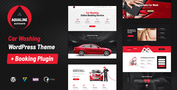 Aqualine - Car Washing Service with Booking System WordPress Theme